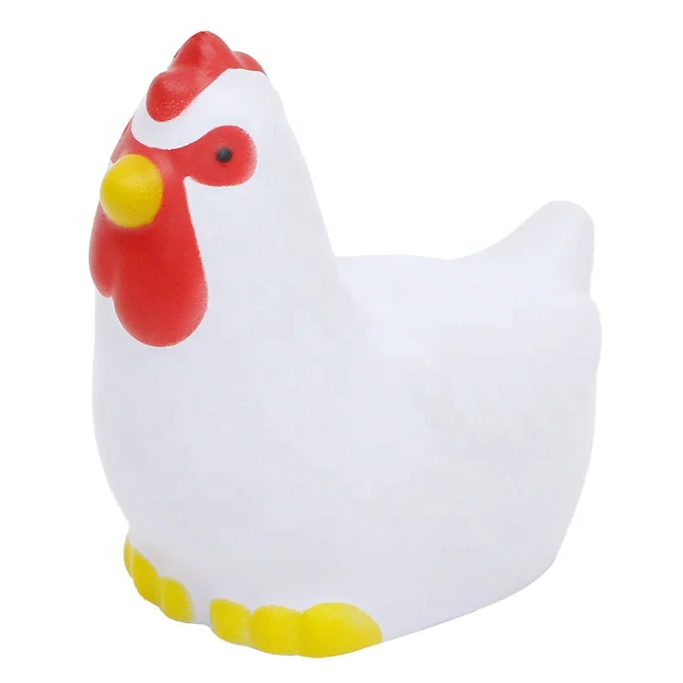 Factory Direct Sales PU Cock Animal Foam Toys Pressure Relief Ball Polyurethane Toy Chicken Keychain Squeeze