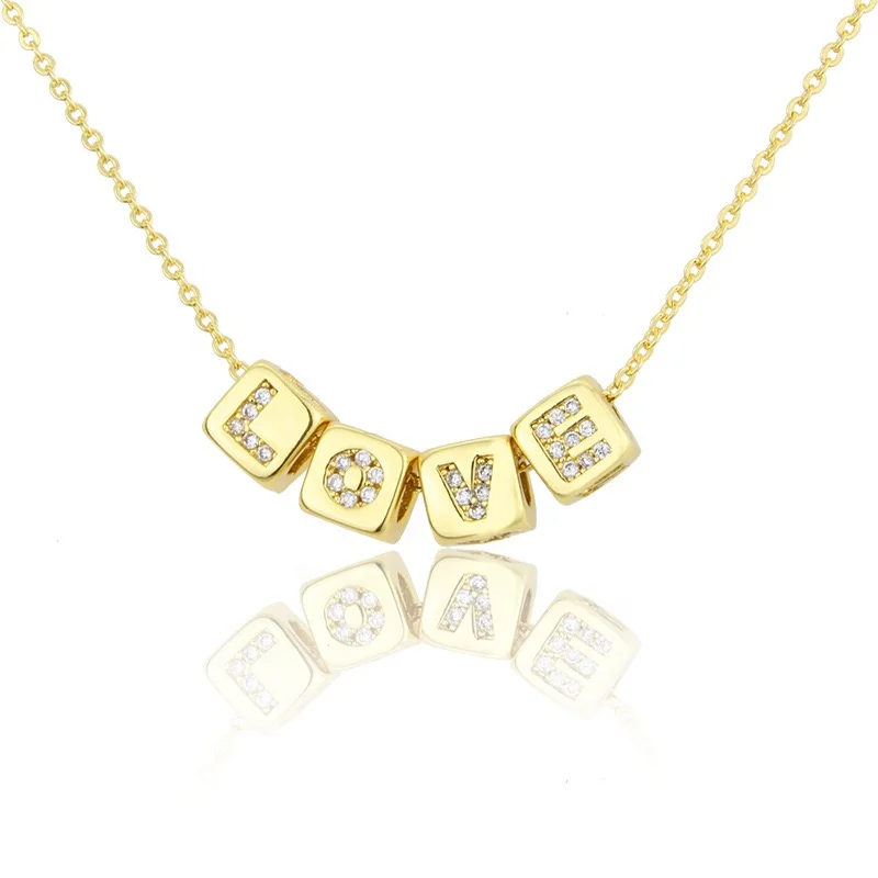 9MM/6MM copper micro-inlaid zircon gold 26 English letters large hole beaded necklace pendant DIY bracelet accessories