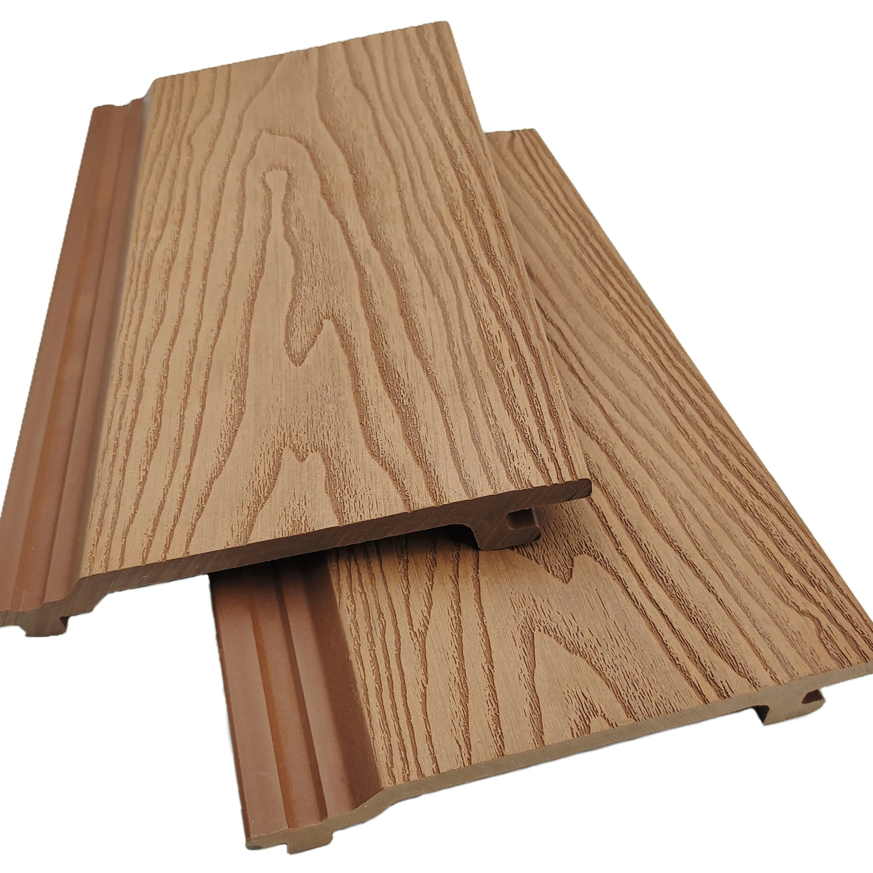 UV-resistent 3D Embossing WPC Wall Panel Exterior Wall Cladding WPC Outdoor Decorative Wall Panel