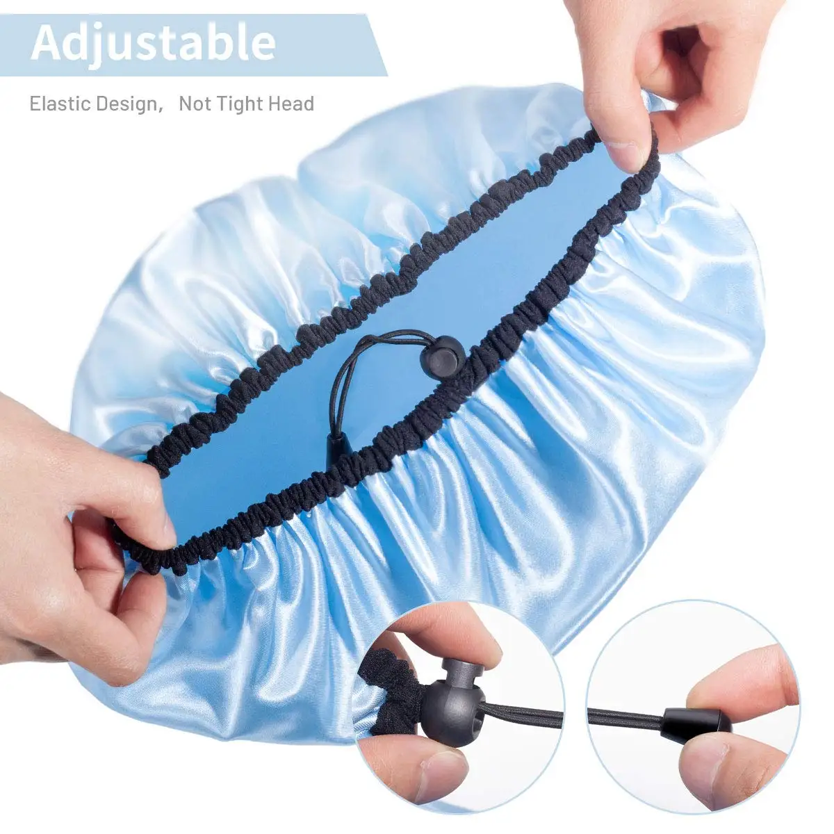 Многоразовая Водонепроницаемая Регулируемая моющаяся большая шапка для душа для девочек, Удобная шапка для душа с микрофиброй