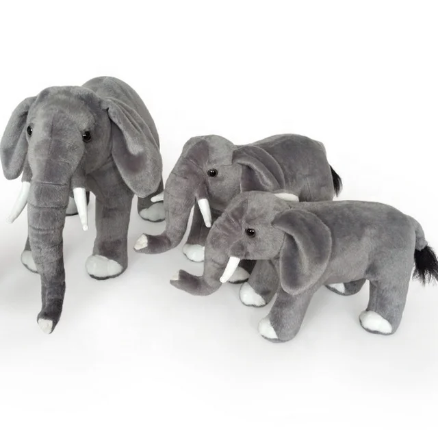 custom plush toys african elephant soft toys realistic plush standing elephant stuffed toys