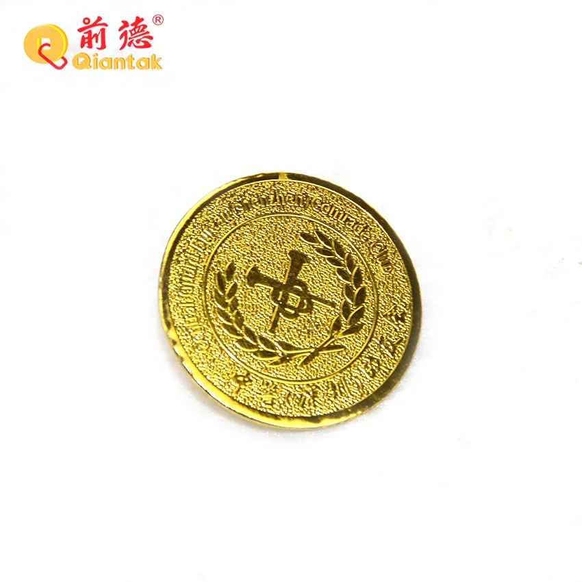 Wholesale Badges Custom Design Emblem Gold Round Stainless Steel Metal Badges Hard Enamel Lapel Pin Badge