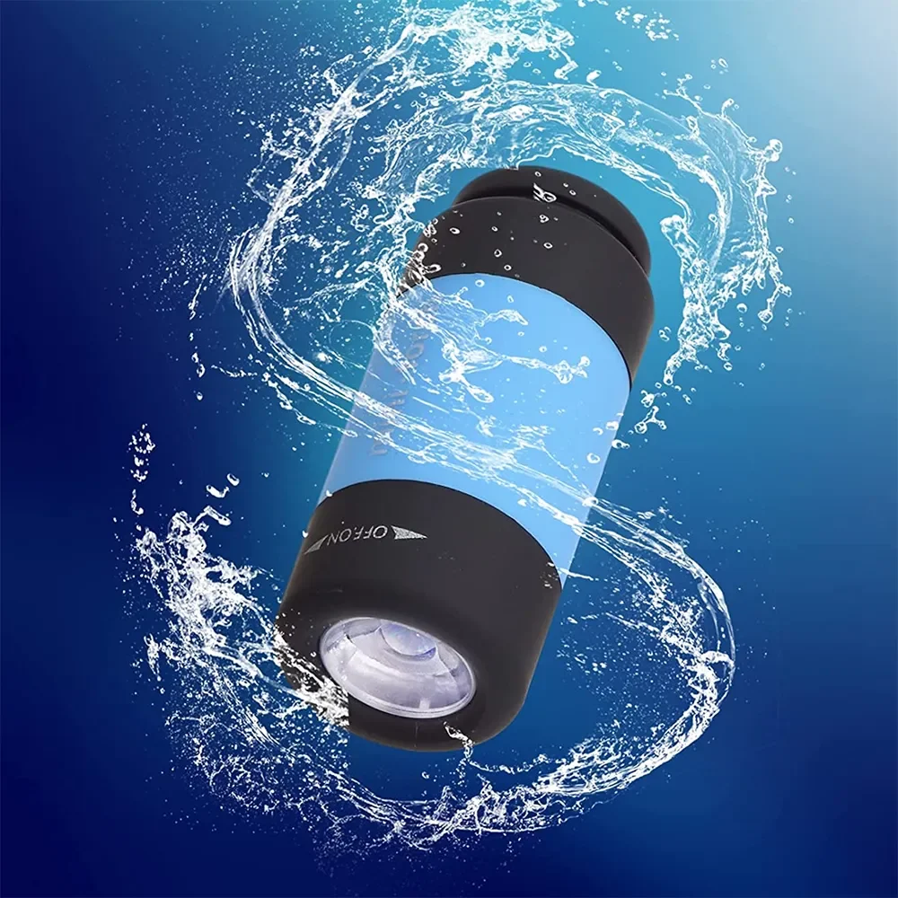 Mini LED Torch USB Charging Portable Keychain Flashlight Rotary Switch Lamp Waterproof Outdoor Camping Emergency Flashlight