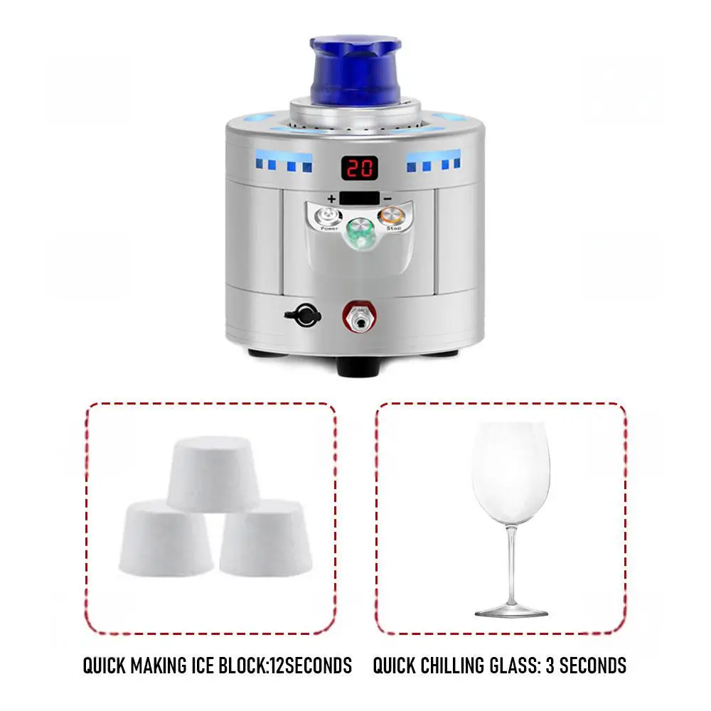 Automatic dry ice glass cooler co2 dry ice cube making machine bar cup chiller