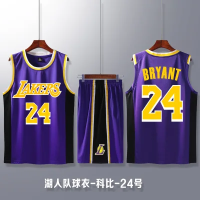 
Wholesale men and women sport jersey short o-neck James 23 and Kobe 24 Basketball suit men 2 piece set 