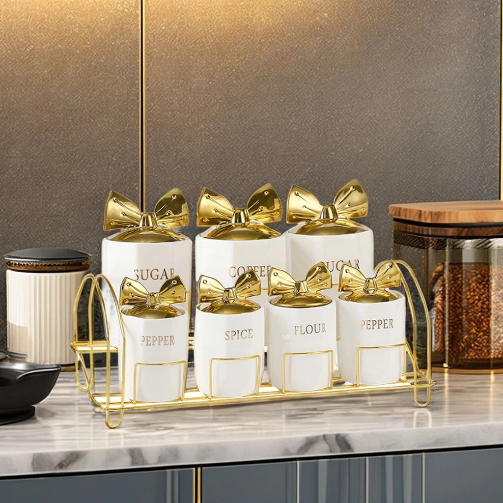 Porcelain Food Coffee Tea Sugar Seal Jar Ceramic Storage Jar Factory Direct Sale White Camping Kitchen Accessories Color Box