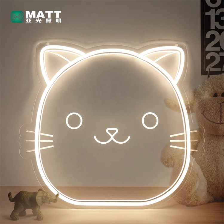 Cats face led neon sign Lights USB types for kids room wall decorations custom