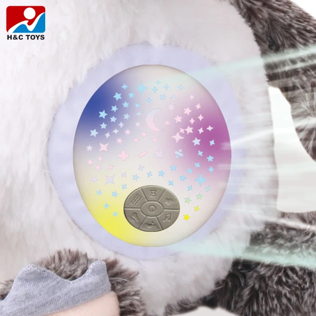 Baby soothing music plush toy electric projection soft cotton plush toys stuffed animal