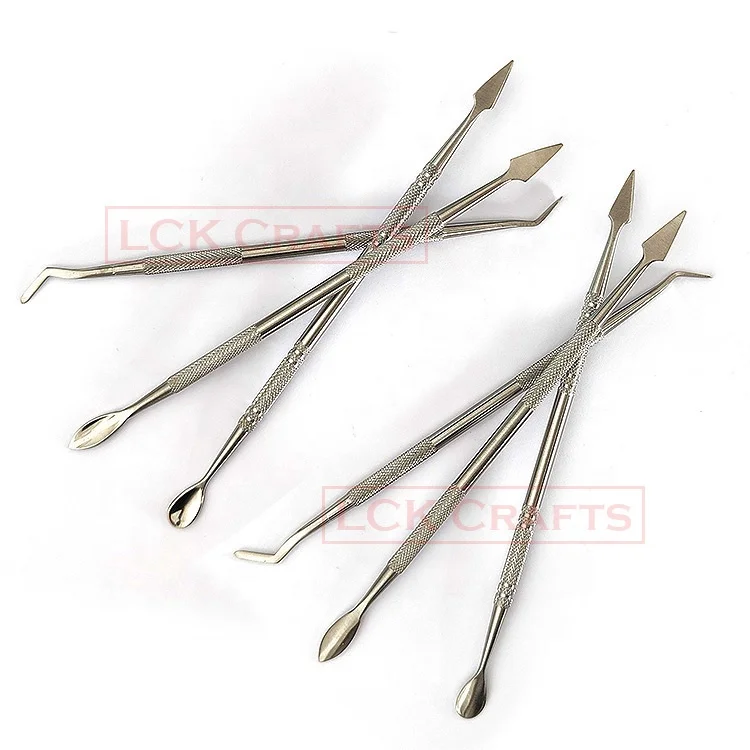 Pottery Wax Clay Sculpting Tools Stainless Steel Double Ended instruments Dental Wax Spatula Spoon