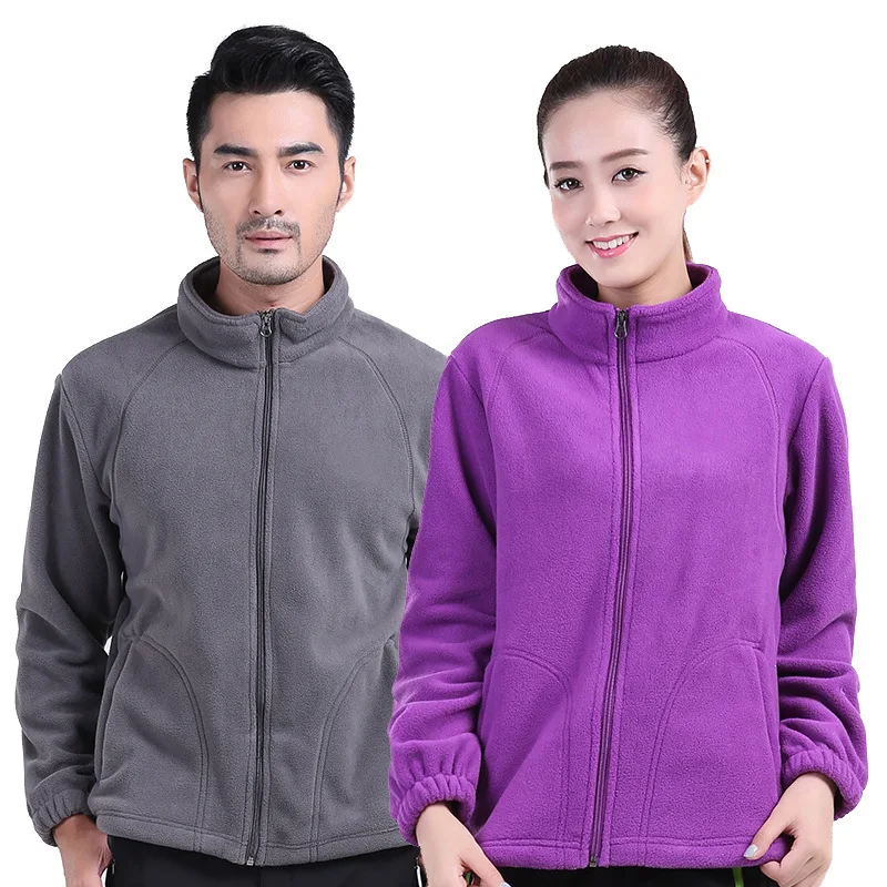 
Factory wholesale outdoor fleece coat warm polar fleece men and women couple fleece sports jacket 