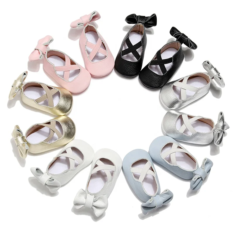 EVERTOP bow decoration pretty solid genuine leather baby girl dress shoes infant girl shoes