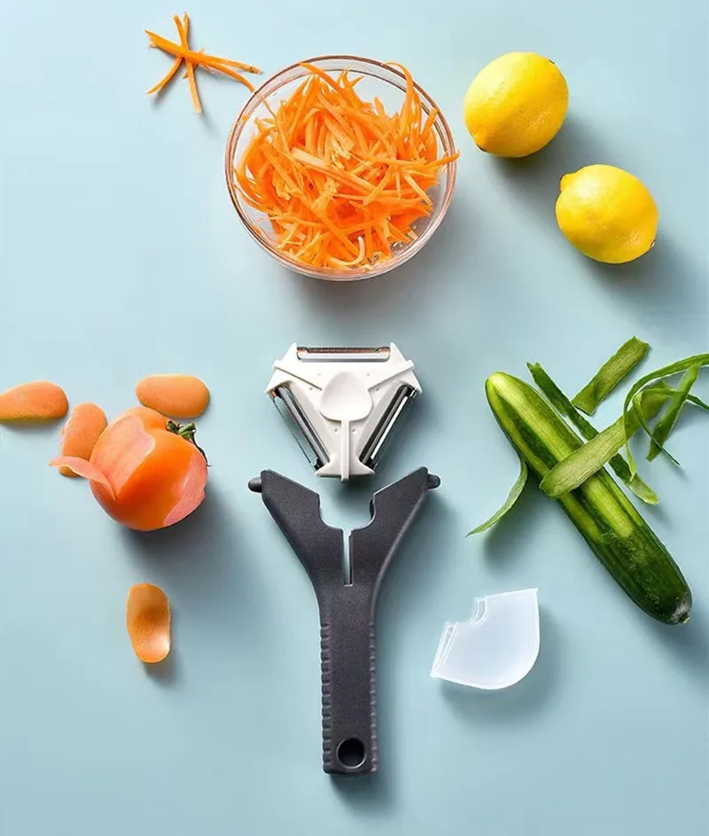 Hot Selling Kitchen Gadget Tools 3 In 1 Multi Function Stainless Steel Blade Manual Vegetable Cutter