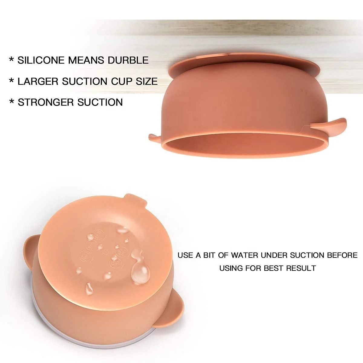 New Design Custom Food Grade Bpa Free Eco Small Baby Bowls Feeding Set Silicone Suction Baby Food Bowl With Lid  For Baby