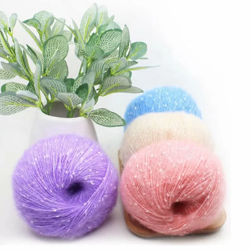 2 Strands 13 Colors Hand-Woven Mohair Crochet Yarns Sweater Scarf Hat Shoes DIY Doll Crocheting Sewing Thread Hand Knitting Yarn