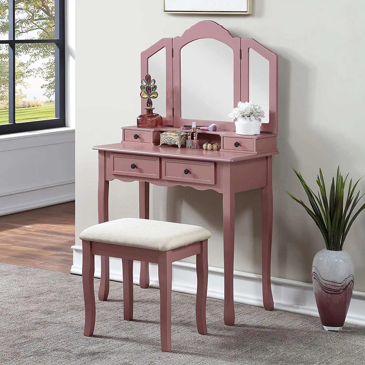 
Furniture Sanlo Wooden Vanity Make Up Table vanity dressing table 
