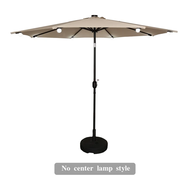 Latest design garden patio outdoor solar panel Center of the lamp LED light bulb bead umbrella