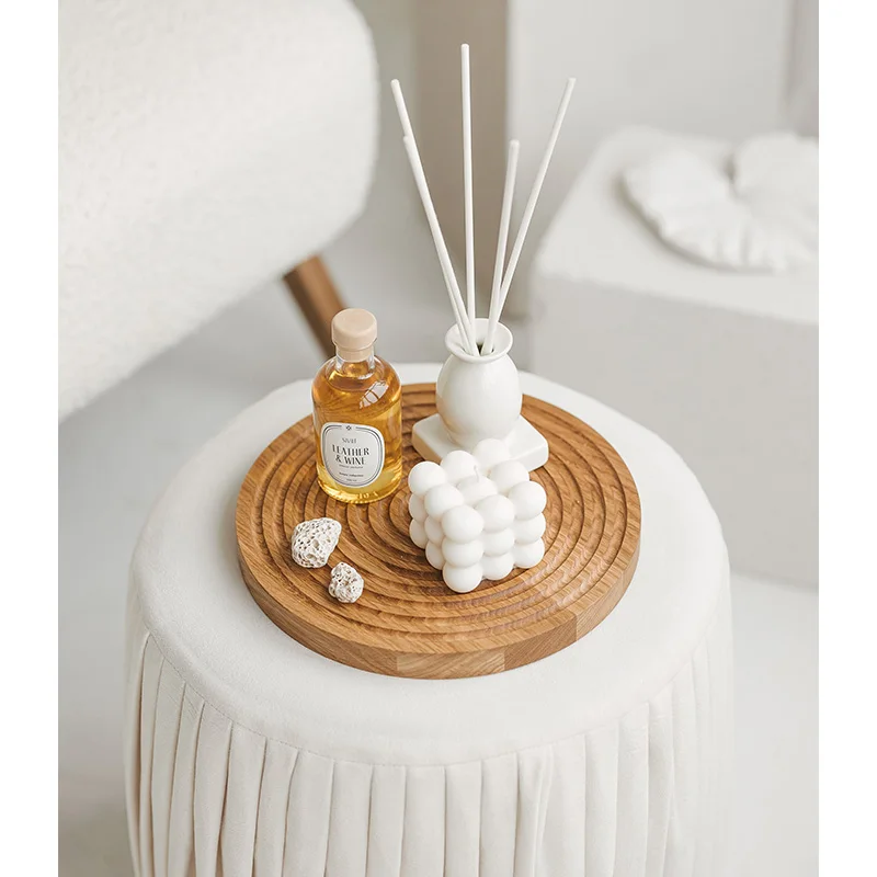 round Rustic Wood Tray by China Custom-Size Desktop Storage and Food Serving Tray for Home Use