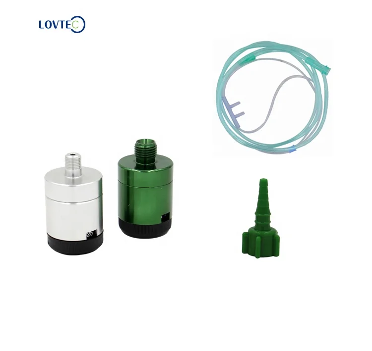 Lovtec Hot Selling hospital use click style medical oxygen  flowmeter Oxygen Thermal Gas Flow Meter with humidifier