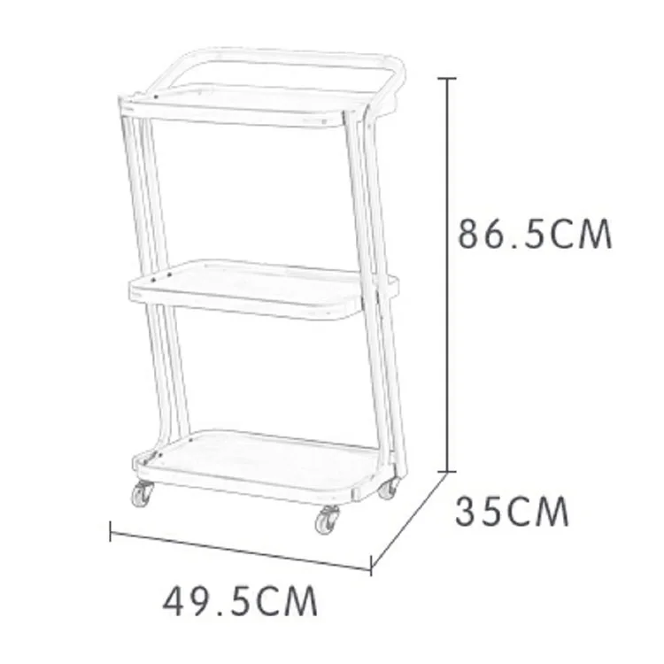 
Portable 4 wheels Heavy Material White Makeup Vanity Hair Beauty Salon Furniture Hairdressing Trolley 