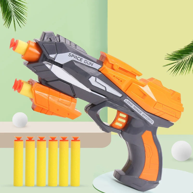 KIDS present educational toys  Manual Soft Bullet Gun with 5PCS Refill Soft Foam EVA Darts for children Gun Toy  (HB67)