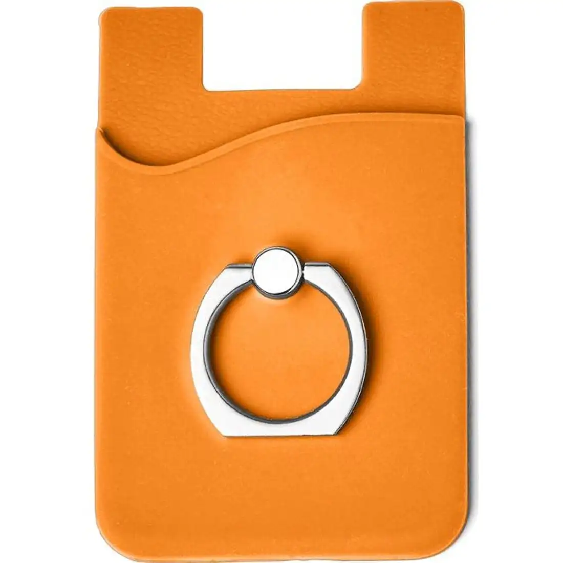 Custom Cheap Mobile Pouch Cell Phone Wallet Silicone Credit Card Holder Sleeves Metal Ring Stand