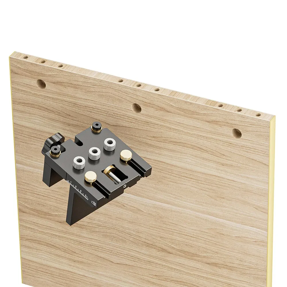 Aluminum Alloy Adjustable 3 In 1 Dowelling Jig kit 6/8/10/15mm Wood Drilling Guide Locator