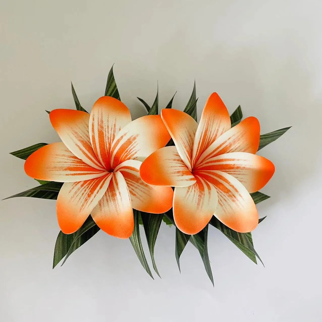 Double Foam Flowers Hair Clip Artificial Tropical Hibiscus Island Frangipani Tiare Pin Comb Headband Dancing Party Accessories
