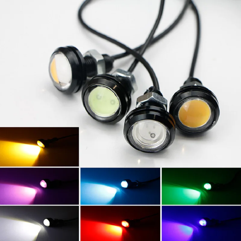 High power 18MM 23MM Car led strobe Automobiles Lamps 12V 3W 0.6A 6000K ultra-thin hawk eyes rogue reversing lights