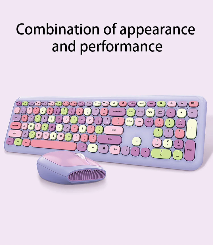 M666 Keyboard Mouse Combos Beautiful Color And High Function  Wireless Keyboard One Plug For Mouse And Keyboard