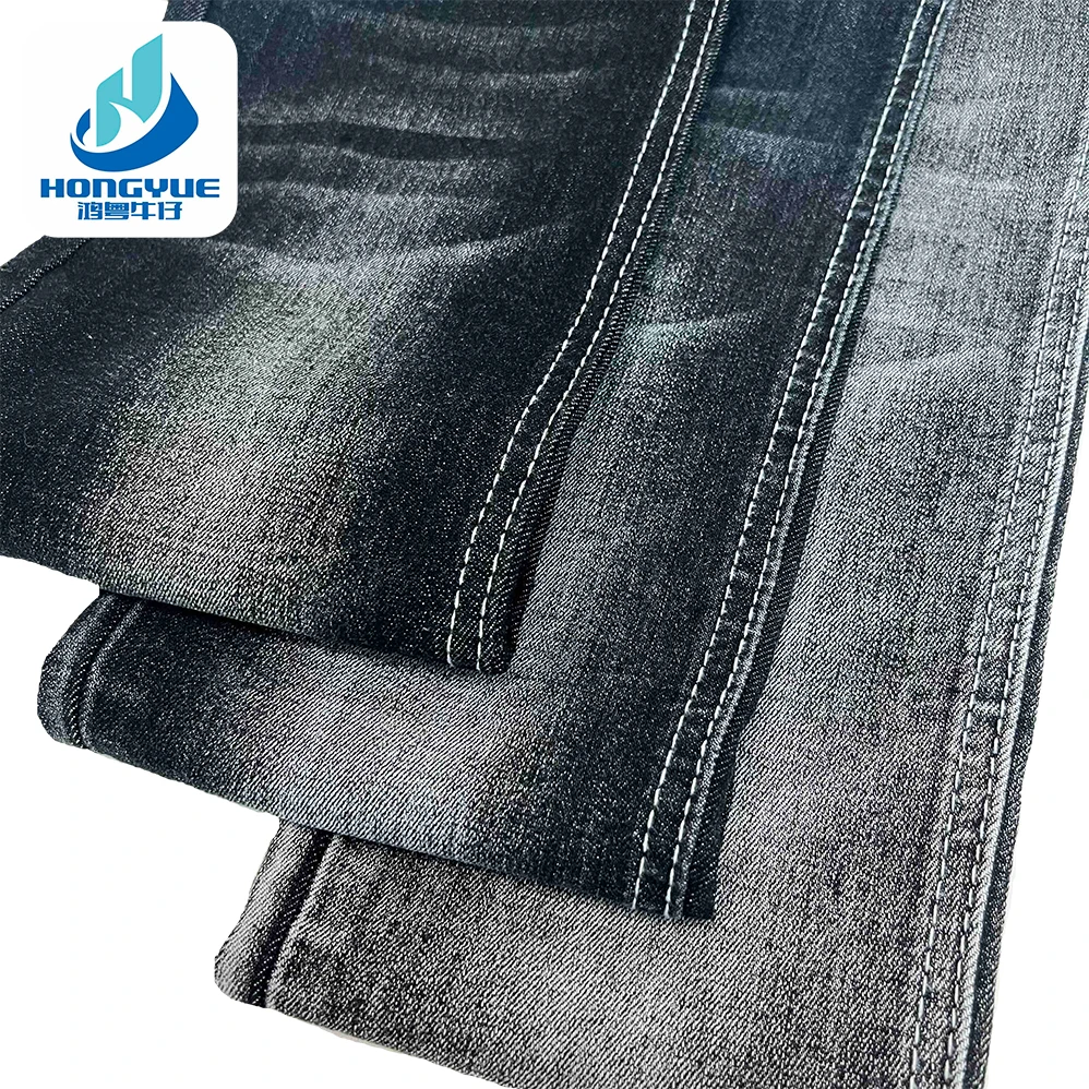 High Stretch Denim Jeans Fabric With Slub Of Good Quality Black Jeans Fabrics For Garments Denim Fabric Buyer