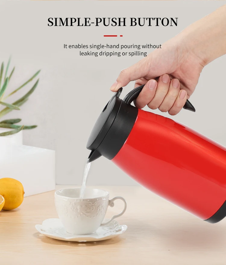 1000ml Custom Double Wall Stainless Steel Vacuum Coffee Carafe Custom Logo Insulated Tea And Coffee Pot Thermos