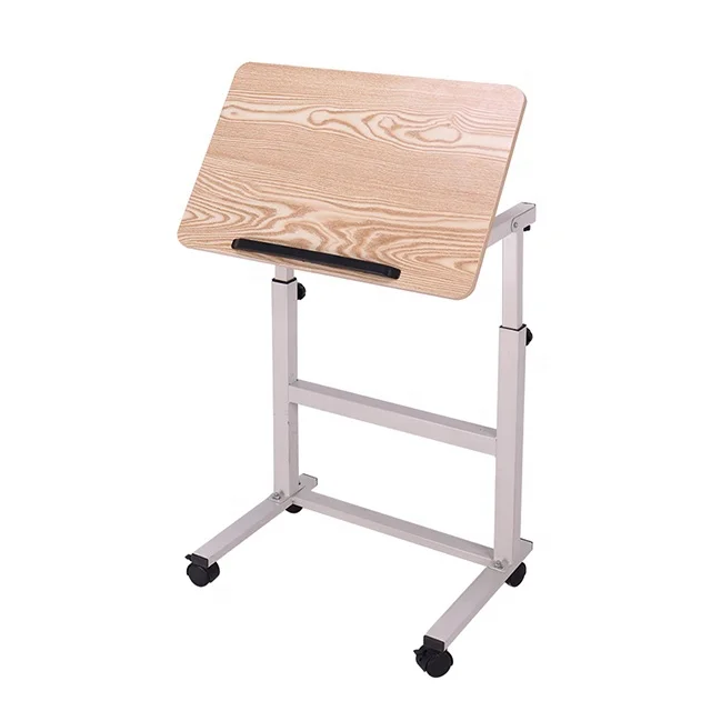 Portable Adjustable Foldable Over Bed Table for Hospital