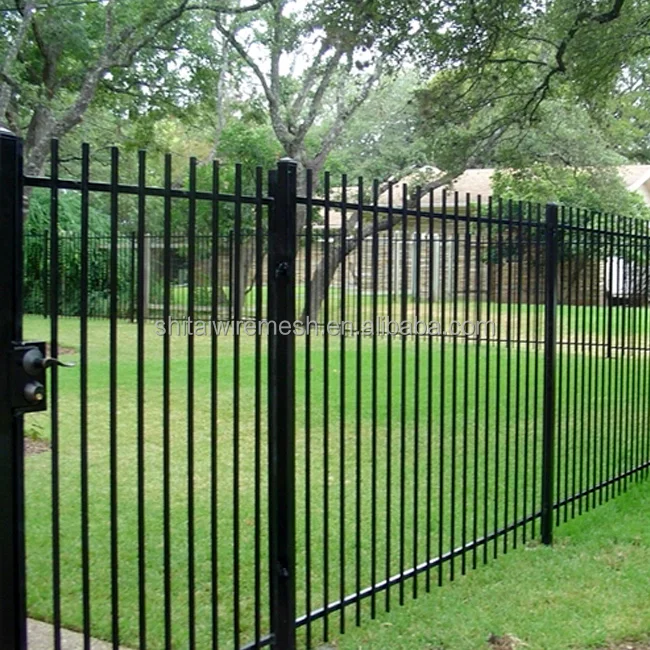 Wholesale wrought iron fence panel and gate garden/outdoor decorative black pvc fencing panels and post