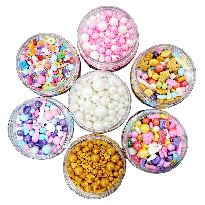 Хит продаж, украшение для торта, Смешанные Разноцветные съедобные бусины, сахарные бусины для кексов, сахарные пирожные