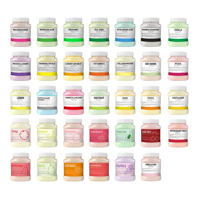 OEM ODM 350g Private Label  Organic Natural Whitening  Mask Face Powder Crystal Hydro Jelly Mask Powder