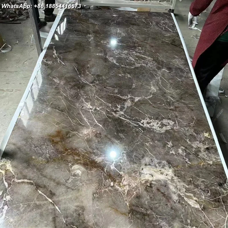 PVC Marble Sheet tv wall decoration board Bamboo charcoal WPC PVC foam wall Panel