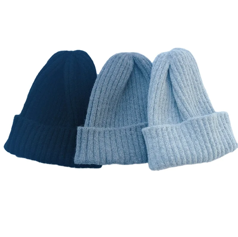 Autumn and Winter Solid Color Comfortable Thickened Warm Wool Parent-Child Knitted Hat