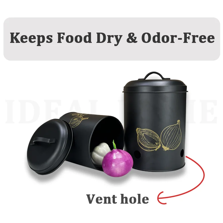 Factory OEM Food Storage Container with Airtight Lids for Vegetables, Potato, Onion & Garlic, Set of 2, Large