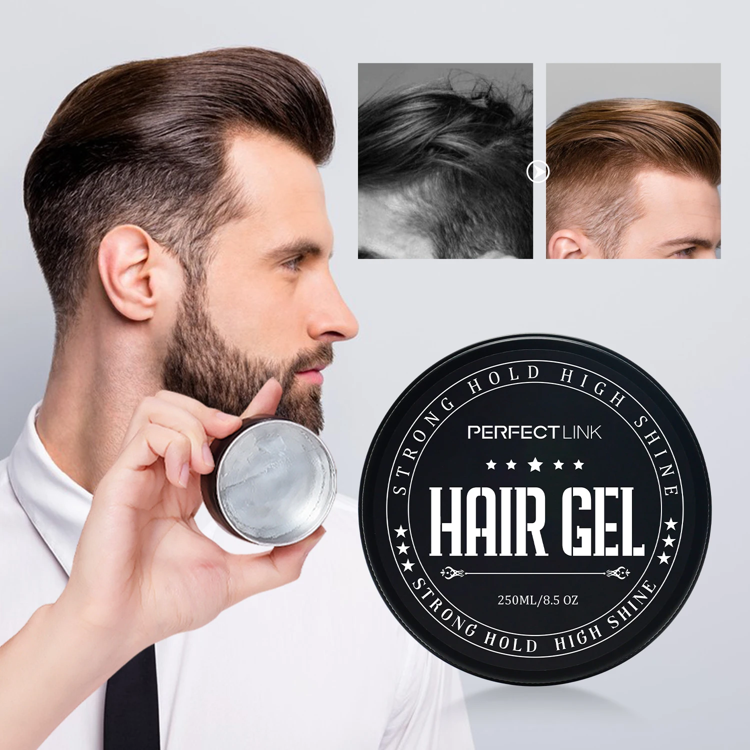Customize Wholesale Strong Hold Hair Gel Wax For Men Long lasting Hair Wax For Hair Styling Edge Control Gel