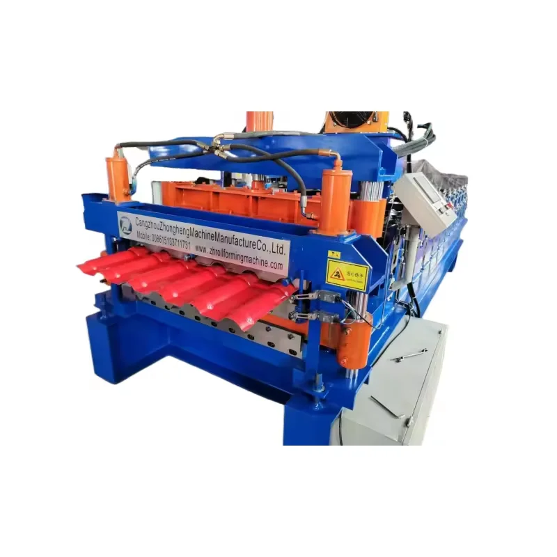 Metal color steel double layer roll forming machine bamboo glazed tile machine