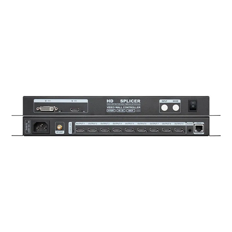 Amoonsky HVS-C9 With HD DVI Singla Inputs For Synchronized 9 Channels OF HD Splicing Spliter Effect With 4K Resolutions And HDCP