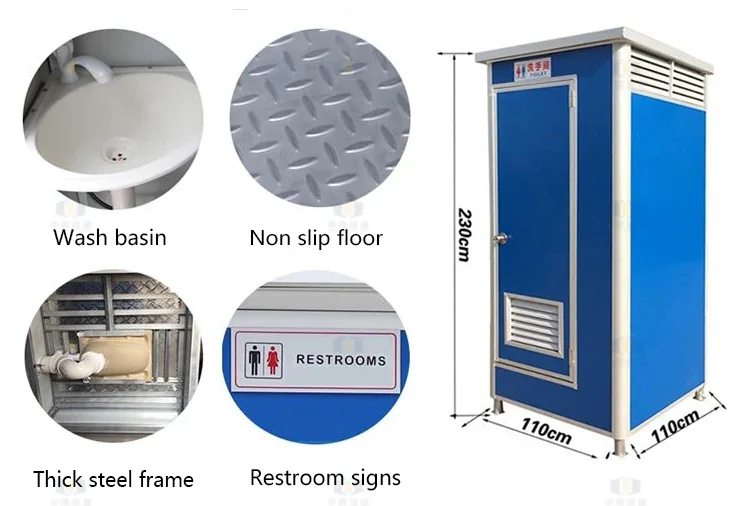 CGCH Manufacturer Design Detachable Mobile Toilet Lightweight Shop Use Prefab Mobile Toilet