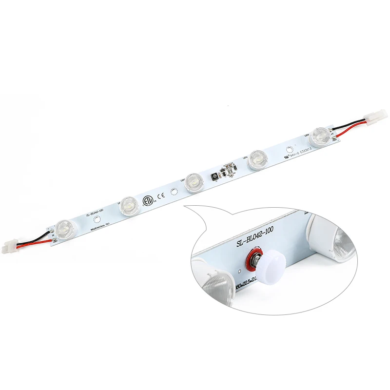 24V 5LEDs rigid strip white light with lens 9*50 degree Osram LED Chip for light box SL-BL042-100-S