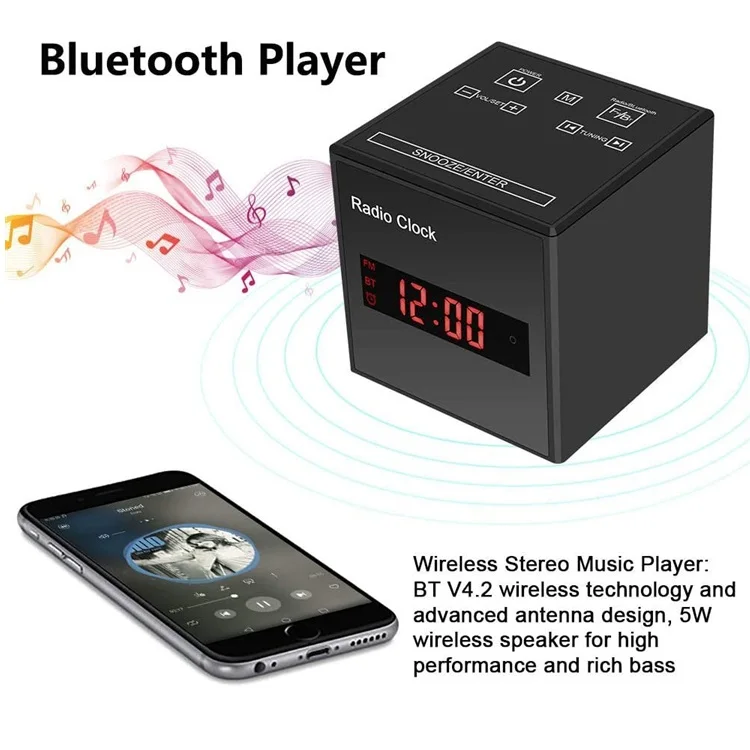 
1080P Full HD 30FPS Invisible Camera Inside Clock WiFi Hidden Spy Camera with Music Player Speaker FM Radio 