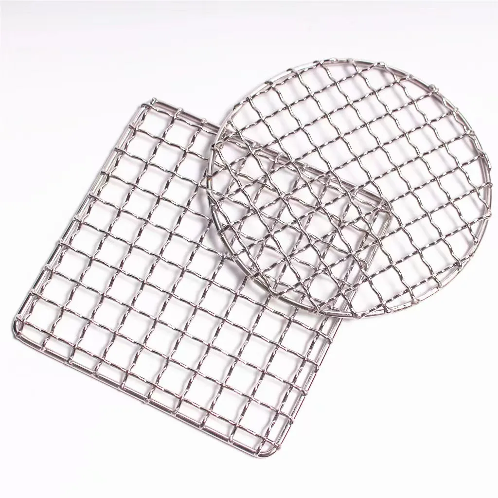 Korean barbecue rack for grilled fish and chicken stainless steel bbq grill net bbq mesh mat