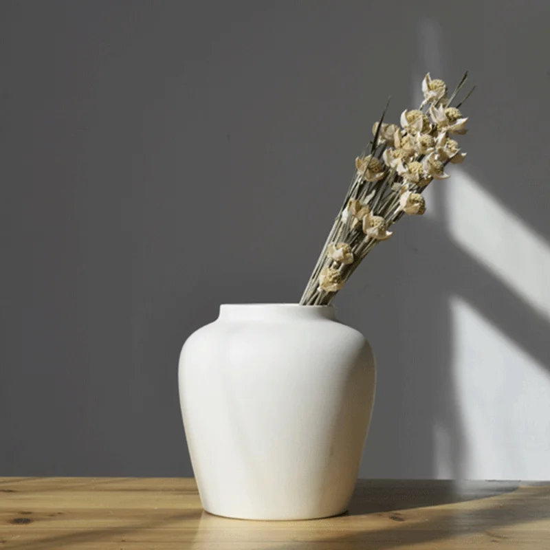 Современная Гостиная Цветочная композиция для дома креативное украшение белая керамическая ваза с