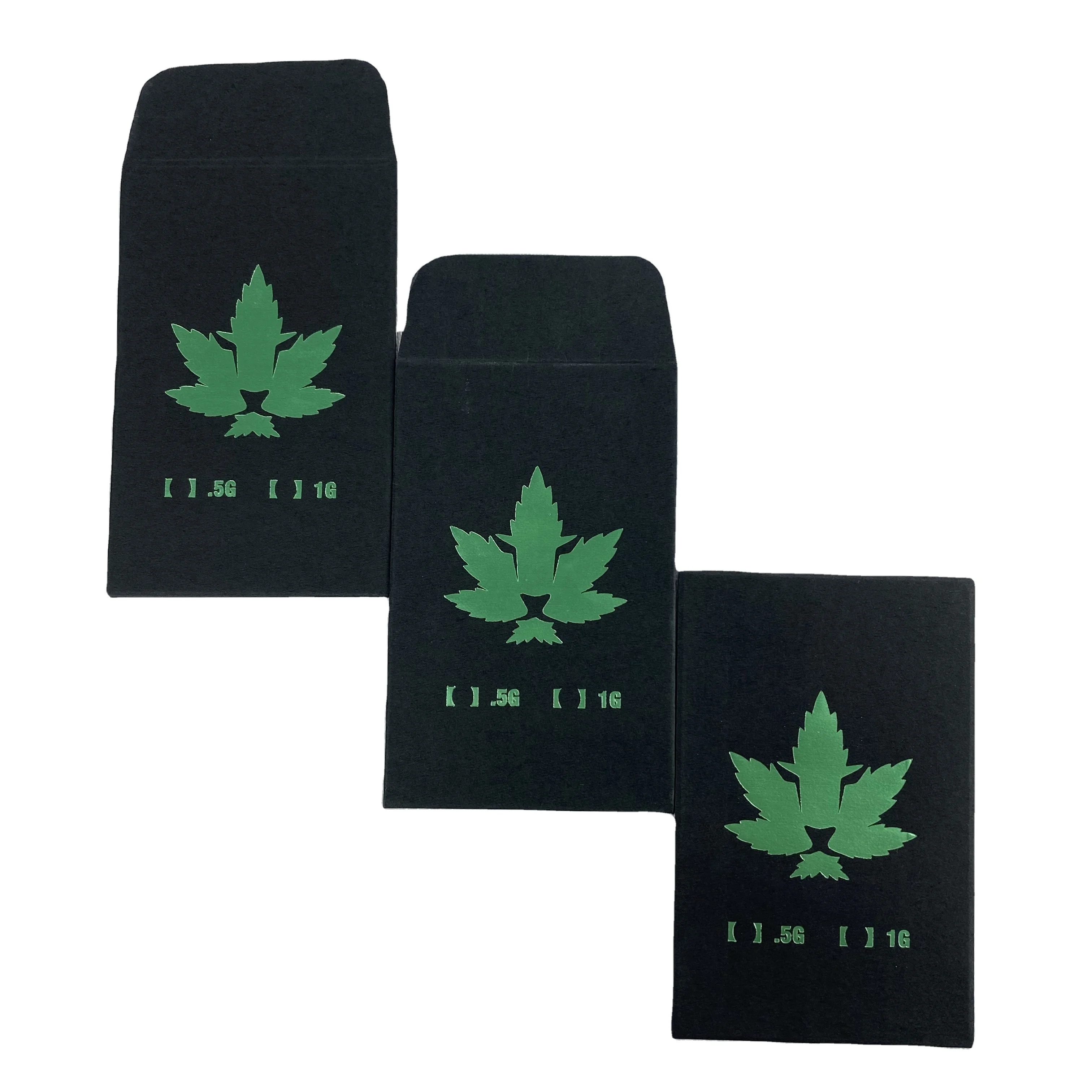 Custom printed small seed envelopes green foil stamping shatter envelopes black  paper coin envelopes (1600686774387)