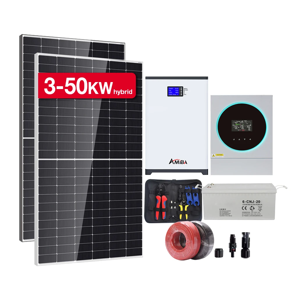 New Arrival Complete 5KW 10KW 15KW 20KW 25KW 30KW Solar Panel kits for Houses 220V Solar Energy Storage System Kits Farm