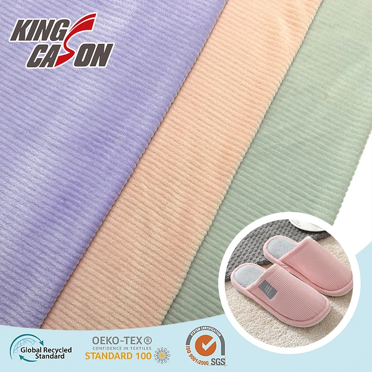 KINGCASON Chinese Manufacturer Skin-friendly Plain Stripe Super Soft Flannel Fleece for Pajamas Sleepwear Nightgown