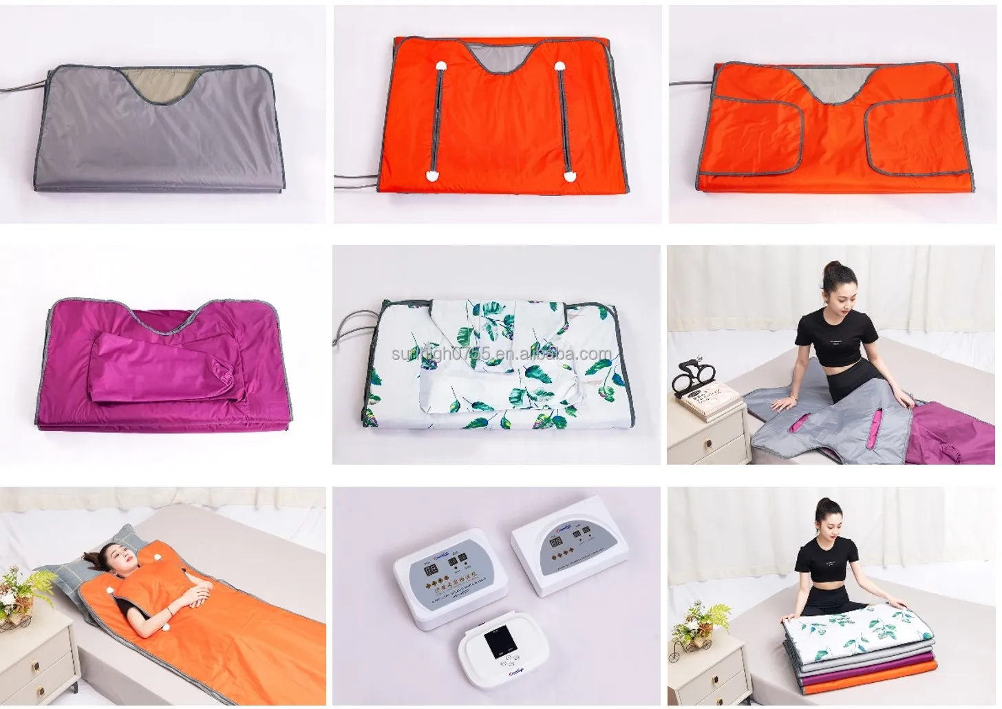 Sunhigh Customization Far Infrared Sauna Blanket with Sleeves for Sweating Detox,digital control,Weight loss Zipper waterproof